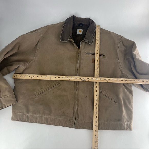 Vintage‎ Carhartt Jacket Mens XL Tan Detroit Workwear Duck Canvas Blanket Lined - Picture 7 of 11